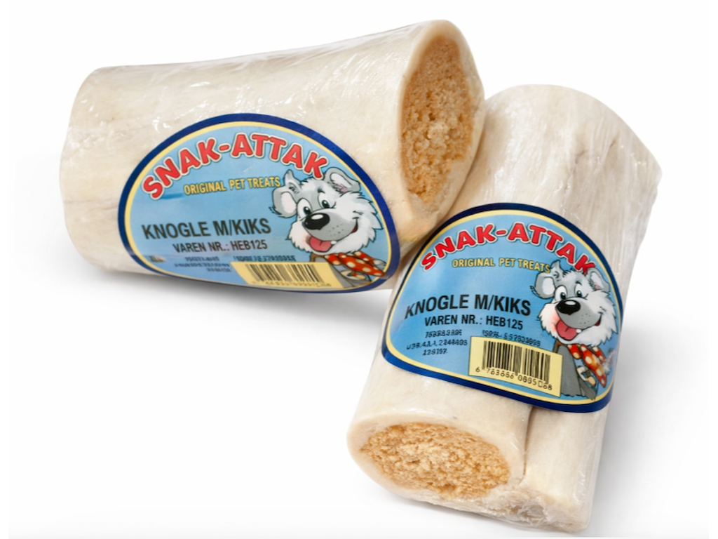 Snack Attack Knogle med Kiksfyld 250-300g – Okse Aktivitetsknogle til Hund