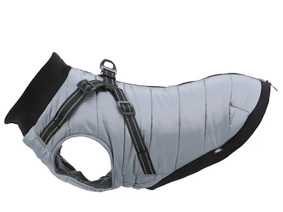Pontis Hundefrakke med Integreret Sele XS – Grå, Ryglængde 27 cm