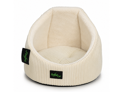 NuffPets Kattehule i Beige Fløjl – Blød og Komfortabel Katteseng