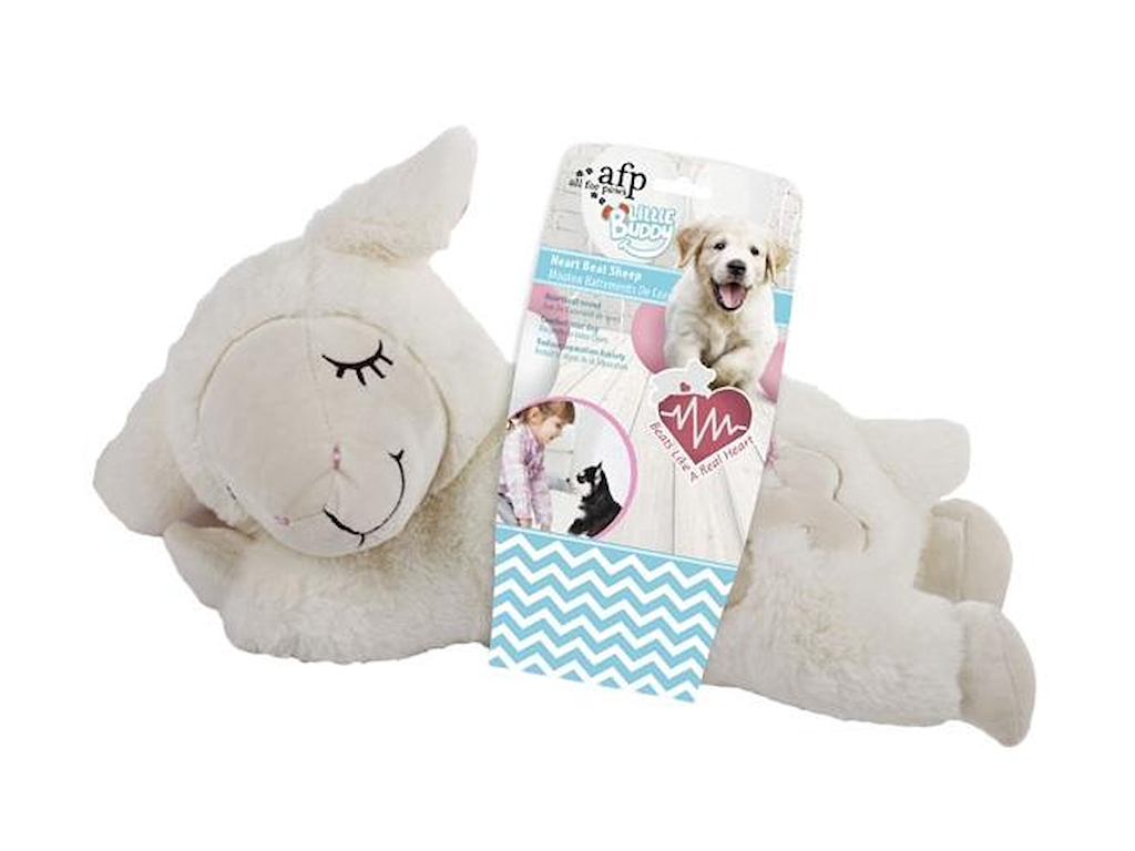 Little Buddy Får med Hjertelyd – Beroligende Bamse til Hvalpe og Nervøse Hunde (38 cm)