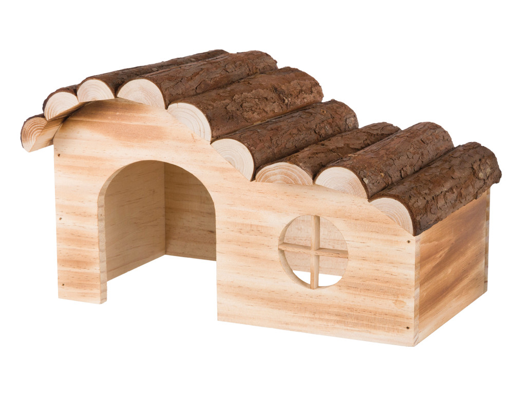 Natural Living Hannahus, brændt træ, 29 x 18 x 18 cm