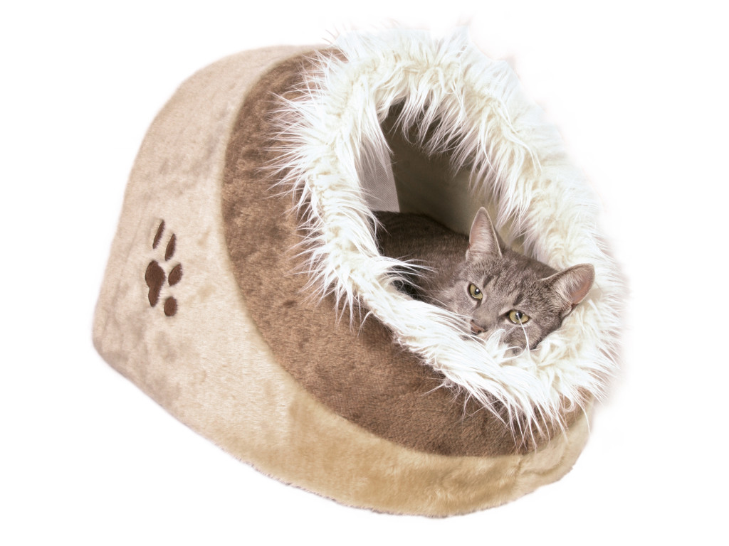 Kattehule Minou, beige/brun, 35x26x41cm