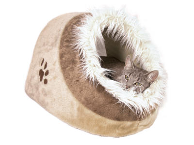 Kattehule Minou, beige/brun, 35x26x41cm