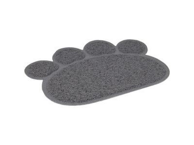 Pitou Måtte til Kattetoilet Grå 45 x 60 cm – Kattebakke Måtte formet som Pote