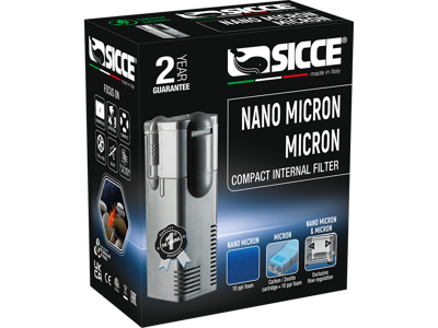 Sicce Nano Micron Intern Filterpumpe – 200 l/h – 1,5 m EU-kabel (220–240V / 50Hz)
