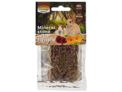 Nature land mineralsten med blomster 100g