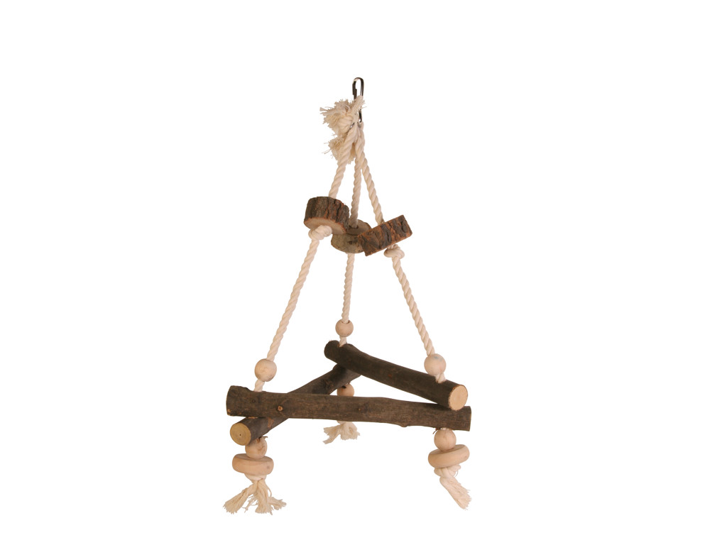 Gynge trekantet naturtræ 27x27x27