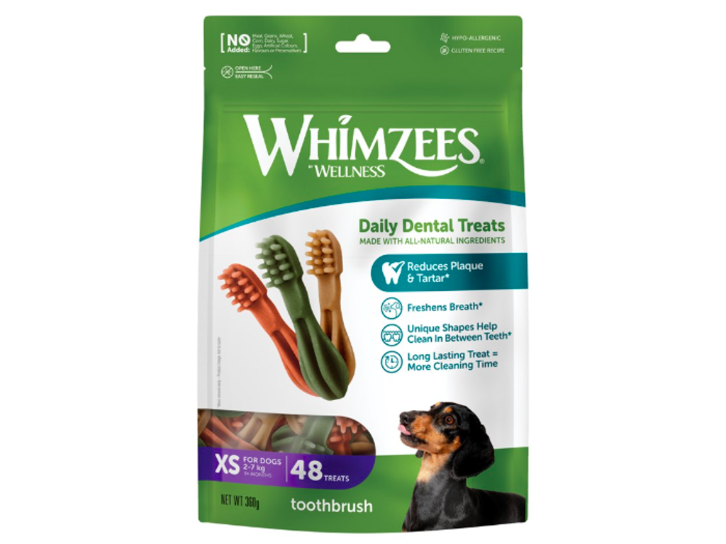 Tyggeben Whimzees Toothbrush Star XS 48 stk 360 g