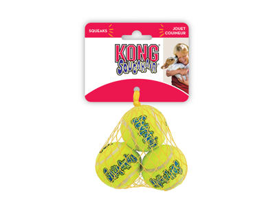 KONG SQUEAKAIR TENNISBOLDE HUNDELEGETØJ Ø 4 CM / 3  STK