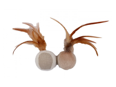 Fjerbold med fjer 2 stk