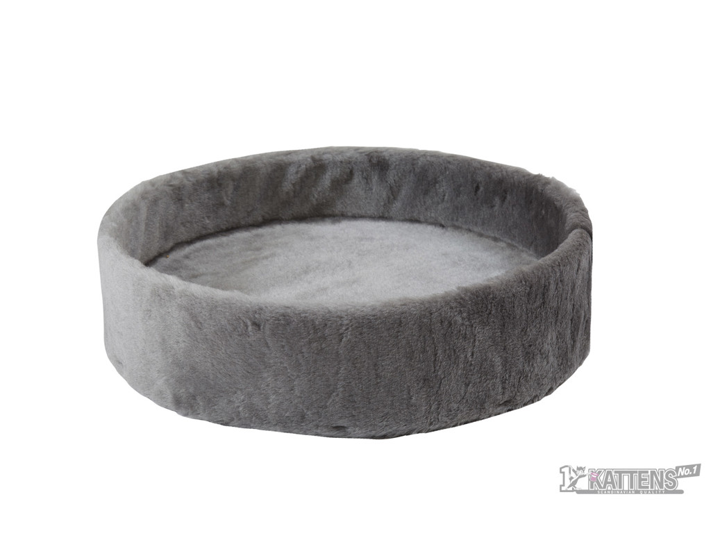KATTENS NO. 1. RUND HYLDE MED KANT GRÅ  Ø 50 CM