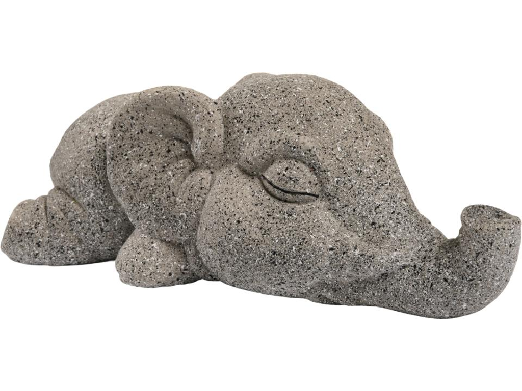 Sovende latex elefant i granit design 21cm 
