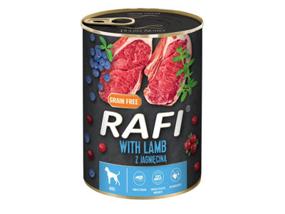 Rafi vådfoder m/lam blåbær & tranebær 400g adult