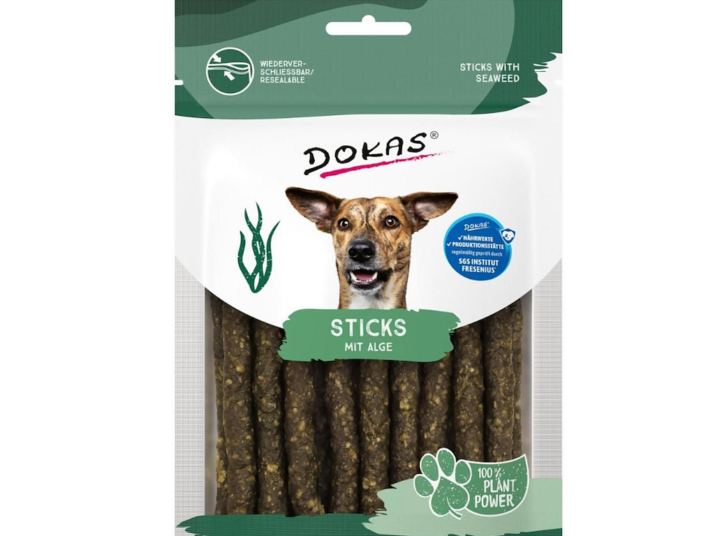 Dokas Stænger med Tang 105 g – Plantebaserede Hundegodbidder med Kelp, Spirulina og Banan