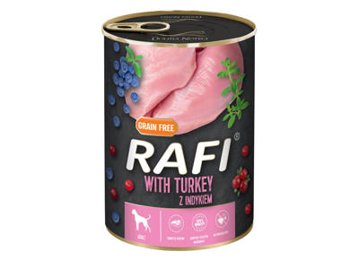 Rafi vådfoder m/kalkun blåbær&tranebær 400g adult