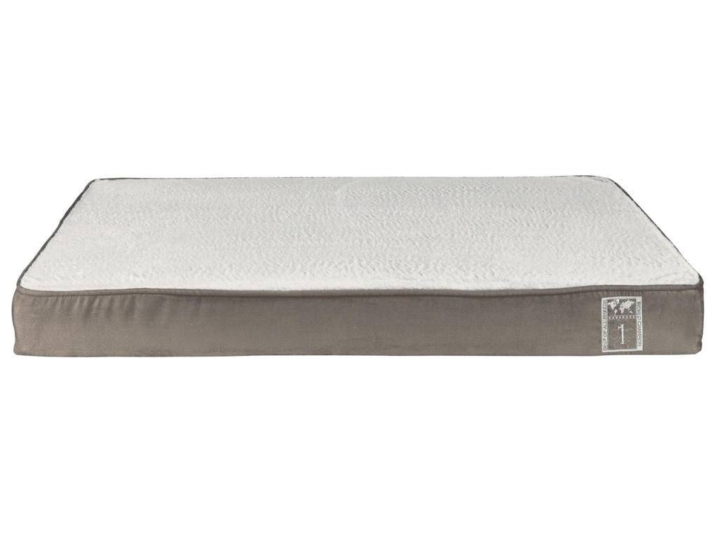 Best of All Breeds Vital Hundepude 60 x 40 cm Taupe/Lys Grå – Ortopædisk Hundeseng med Memory Foam