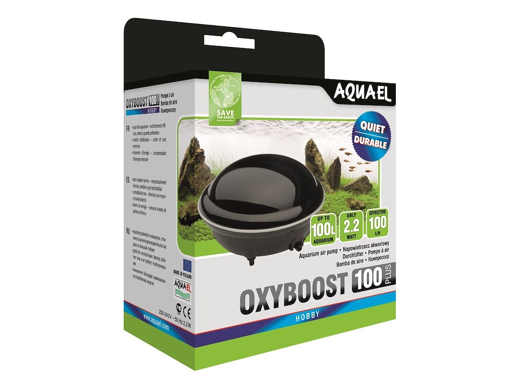 Aquael Oxyboostap-100 Plus Luftpumpe – Til Små Akvarier