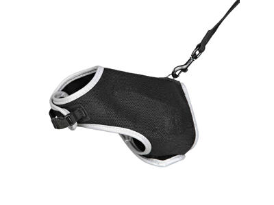 Soft sele m/ line til katte, XL, 36–54 cm, 1,20 m, sort