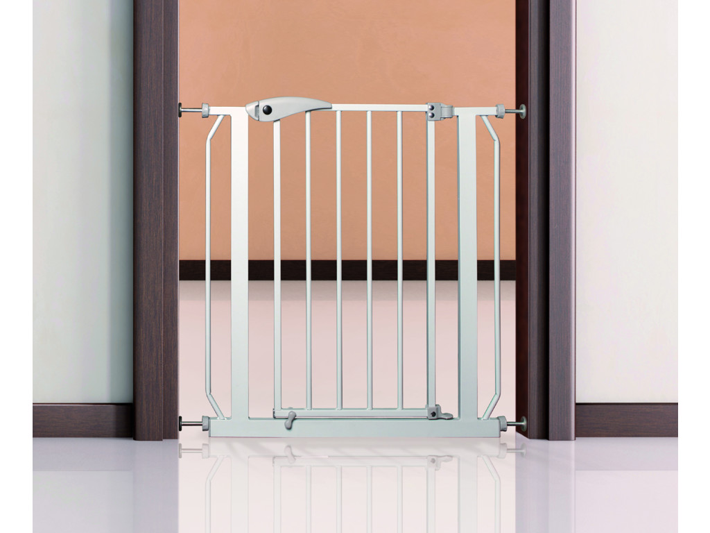 Dog barrier dør,metal/hvid, 75–85×76 cm