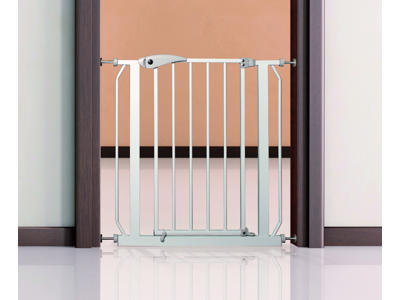 Dog barrier dør,metal/hvid, 75–85×76 cm