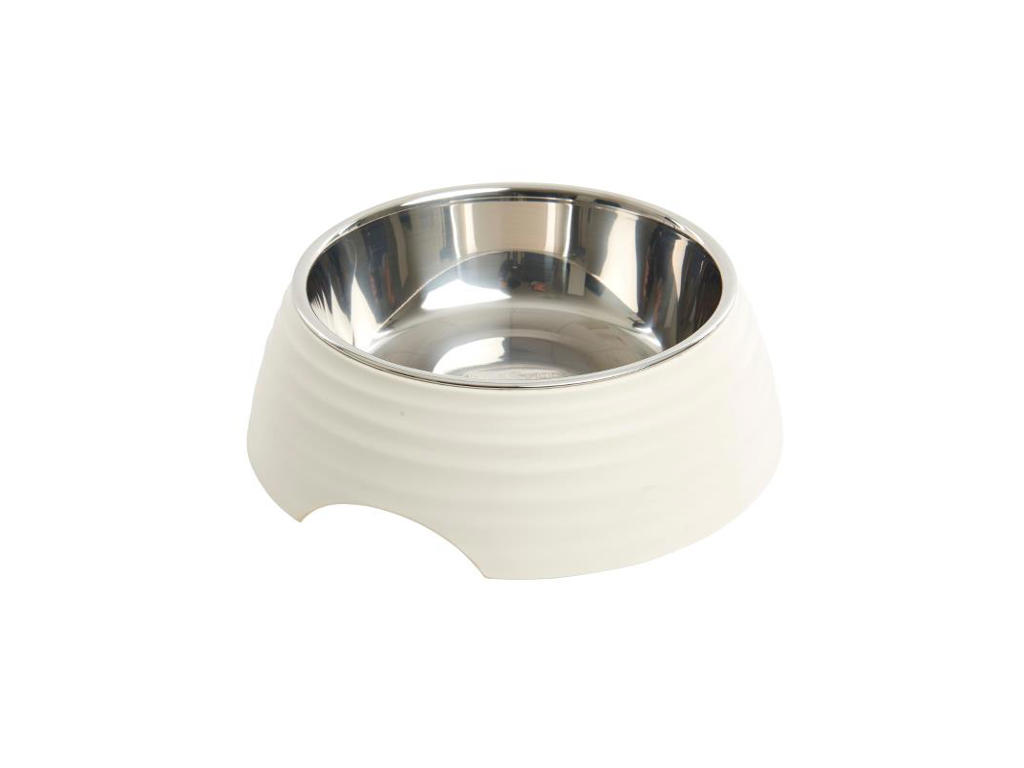 BUSTER Frosted Rippel skål mat hvid str.L