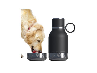 Asobu rustfristål vandflaske m. skål, sort 1L