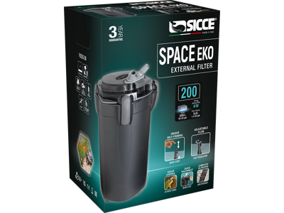 Sicce Space EKO+ 200 Udvendigt Filter – 700 l/h – Til Akvarier op til 200 L