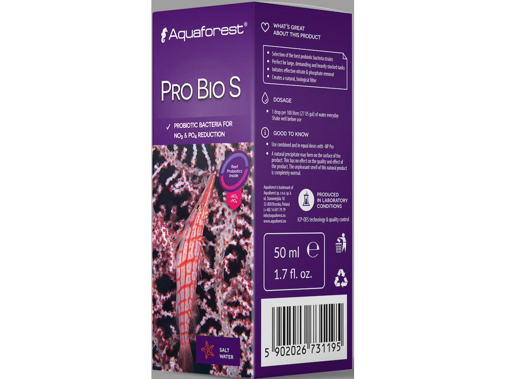 Aquaforest Pro Bio S 50 ml – Probiotiske bakterier til saltvands- og revakvarier