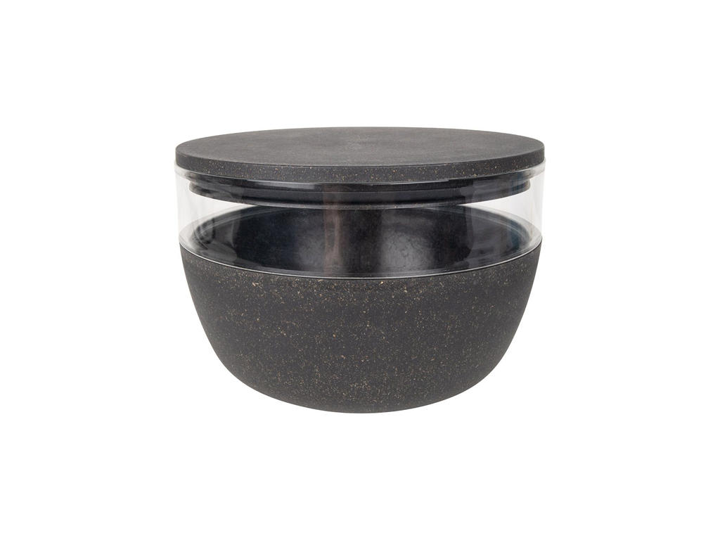 District 70 bamboo treat jar - dark grey