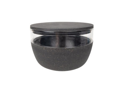 District 70 bamboo treat jar - dark grey