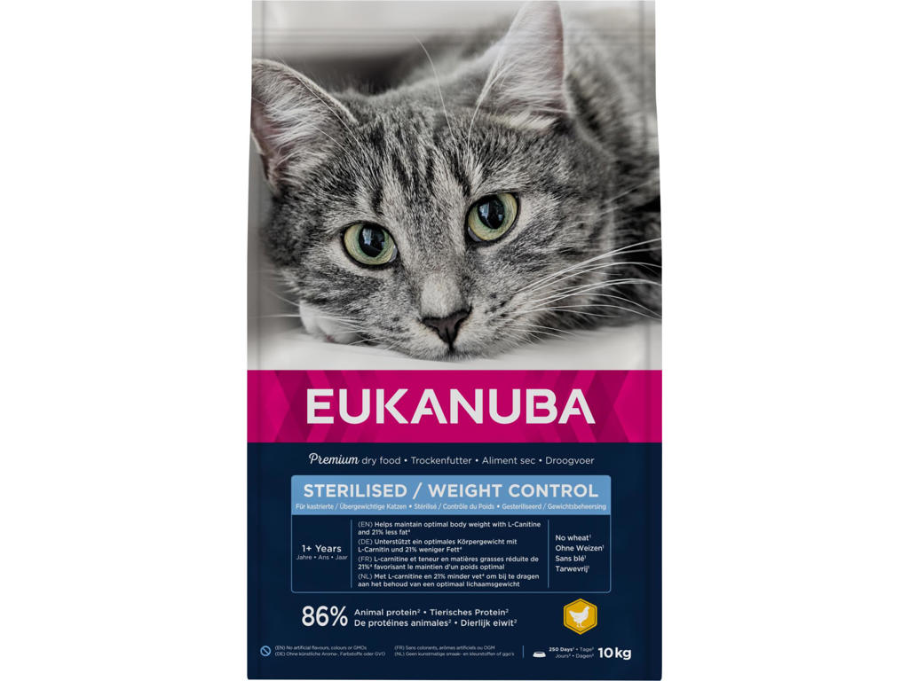 EUKANUBA CAT Adult Steriliseret/Vægtkontrol 10kg