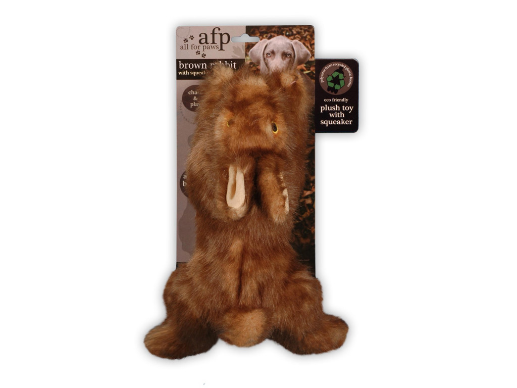 AFP Brun kanin L – Hundelegetøj i plys med lyd