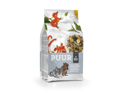 Witte Molen PUUR Chinchilla & Degu 2 kg – Naturligt Foder med Urter, Hyben og Timothegræs