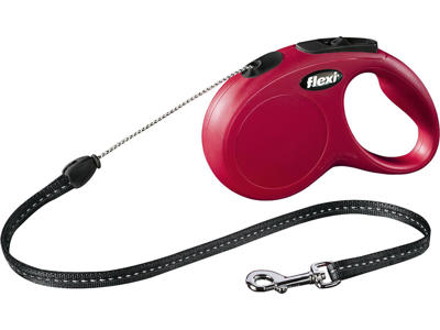 Flexi New Classic snor S, 5M, 12KG, rød 