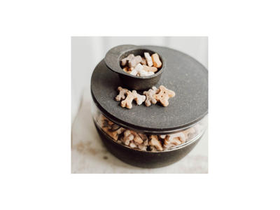 District 70 bamboo treat jar - dark grey