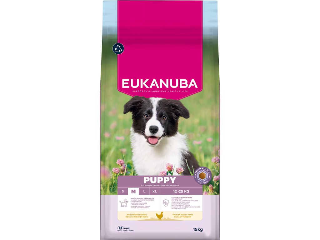 Eukanuba Puppy Medium Breed Kylling 15 kg – Hvalpefoder til Mellemstore Racer