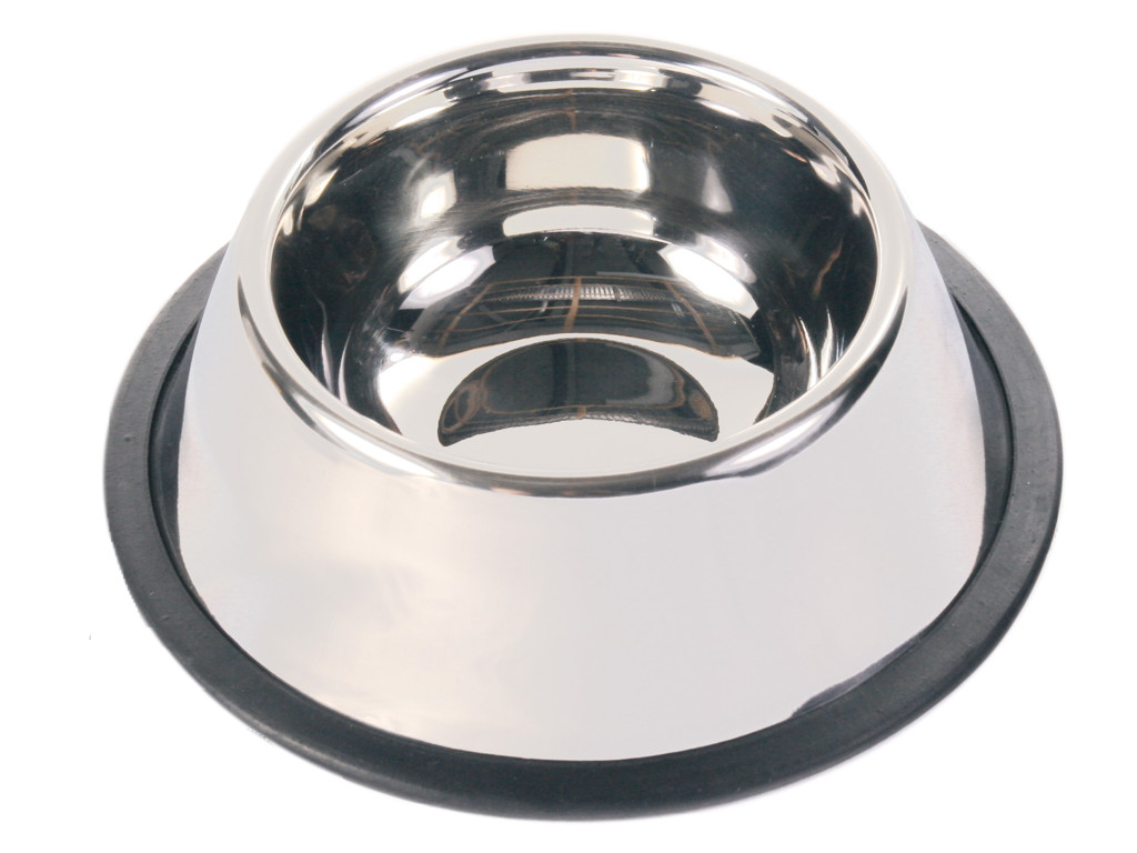 Spaniel skål rustfri m.gummi