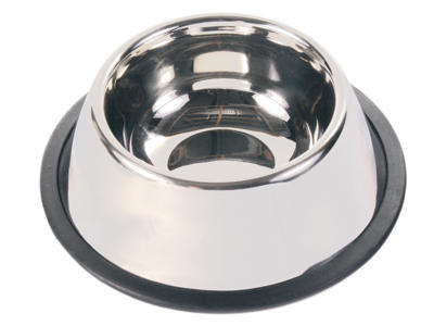 Spaniel skål rustfri m.gummi