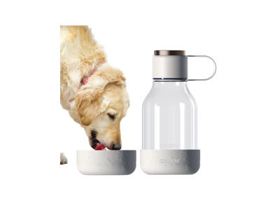 Asobu tritan vandflaske m. skål, hvid 1L