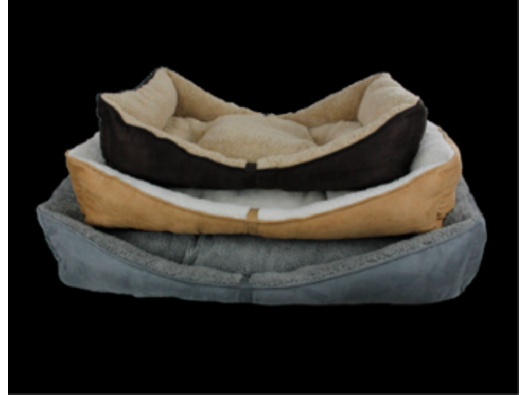 Bolsterseng lammeuld grå