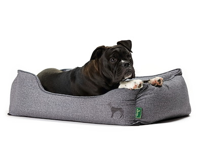 Hunter Hundesofa Boston M Grå – Klassisk Hundeseng med Vendbar Inderpude