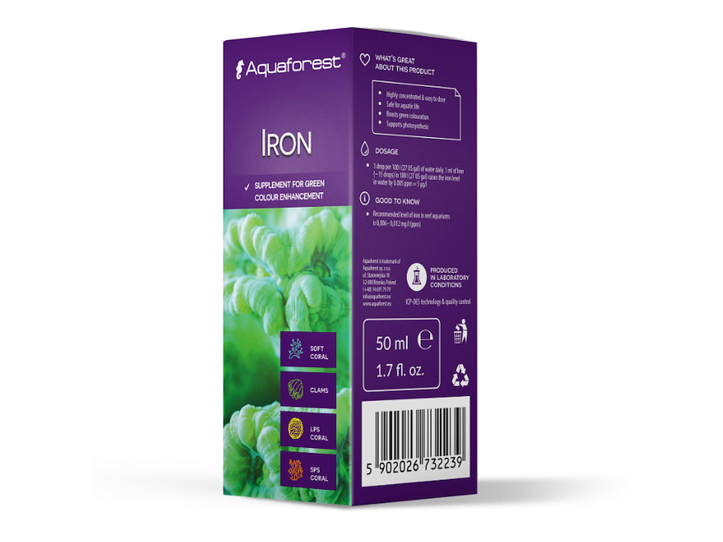 Aquaforest Iron 50 ml – Jerntilskud til SPS Koraller og Revakvarier