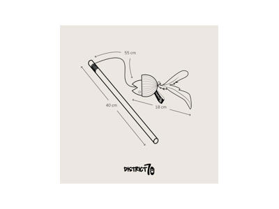 District 70 drillepind bait wand, hvid