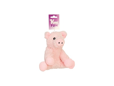 KW Piggy Rosa med pip – Plys hundelegetøj (34 x 13 cm)