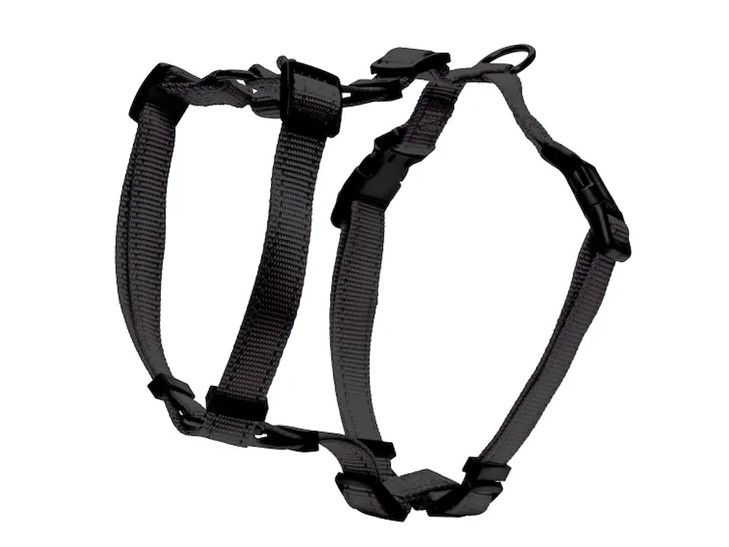 Dogman Iris H-Sele Sort M/L – Justerbar Hundesele i Nylon med Refleks