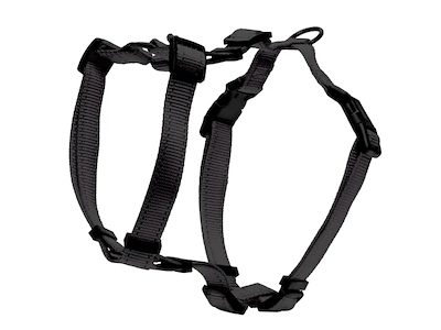 Dogman Iris H-Sele Sort M/L – Justerbar Hundesele i Nylon med Refleks
