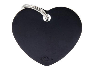 MY FAMILY BLACK BIG HEART 3,5 X 3 CM