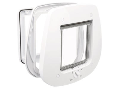 4-Vejs Kattedør, til glasdør, 27 x 26 cm, hvid