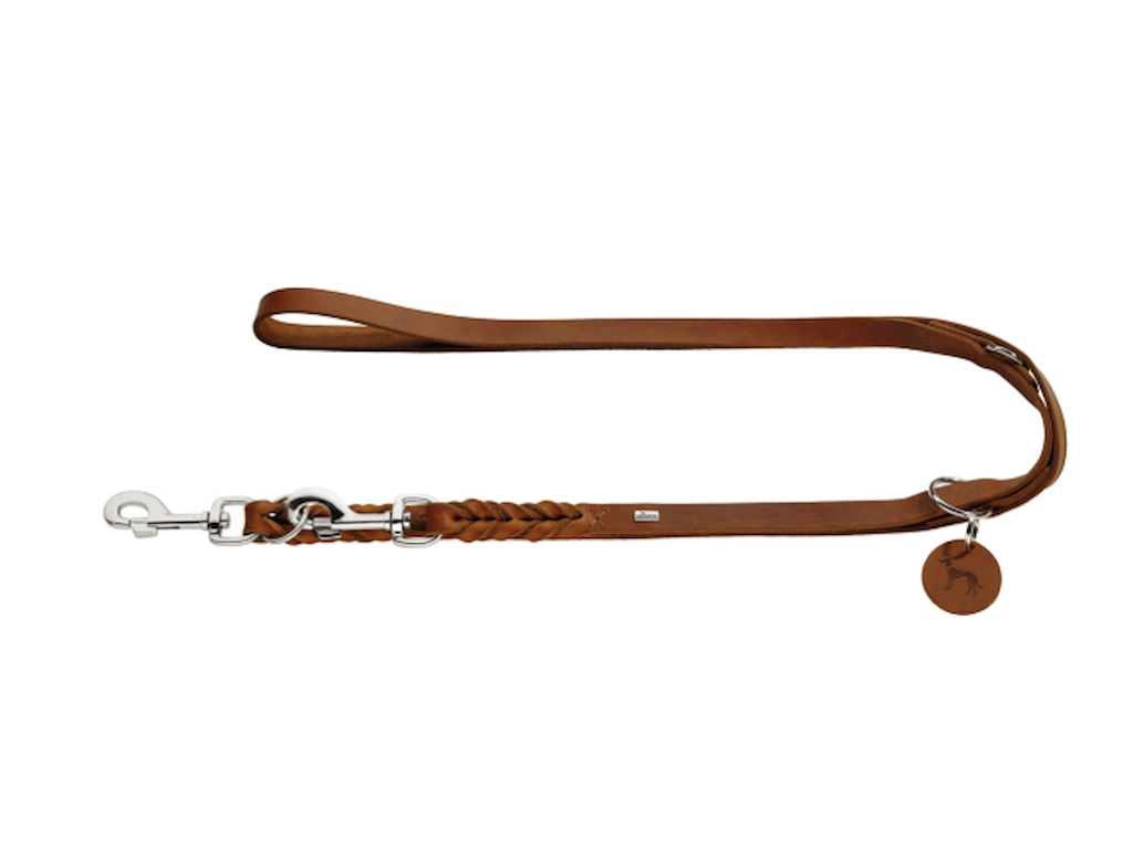 Hunter Solid Education Dressurline Cognac 13 mm x 200 cm – Håndflettet Læderline