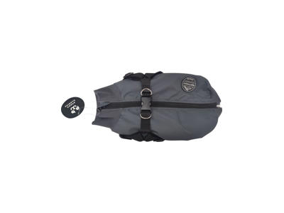 PB jakke m. sele+lynlås grå, XL